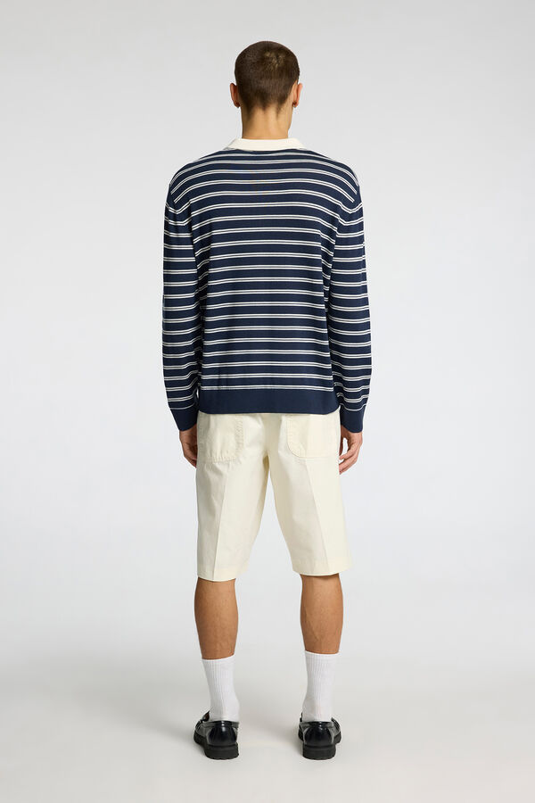 Selected Polo rugby 100% lana merino Azul