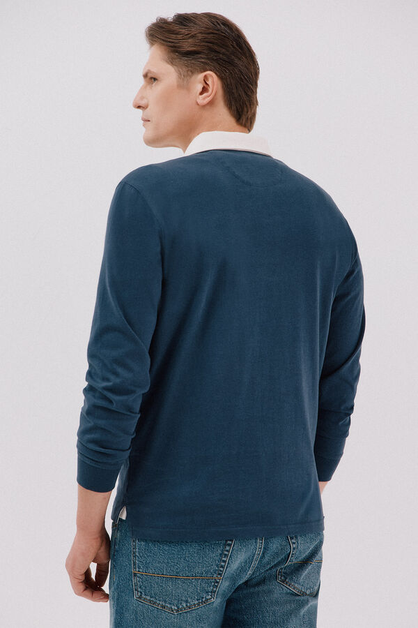 Cortefiel Polo rugby de rayas Azul marino