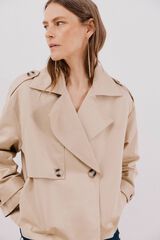 Cortefiel Gabardina curta Castanho