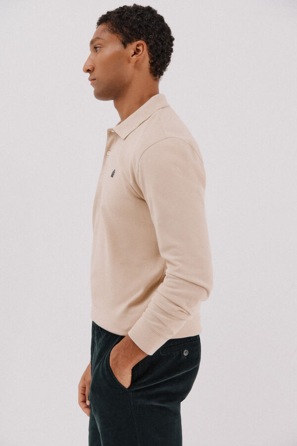 Cortefiel Polo básico manga larga Beige