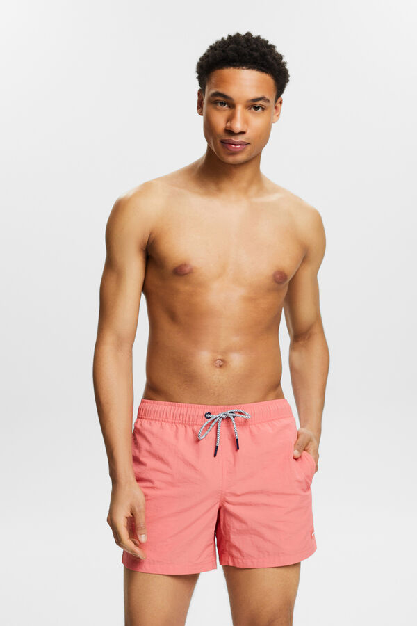 Esprit Ba&ntilde;ador bermuda liso monocolor con material reciclado Coral