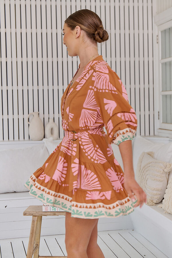 Jaase Vestido mini estampado Jayde Laranja