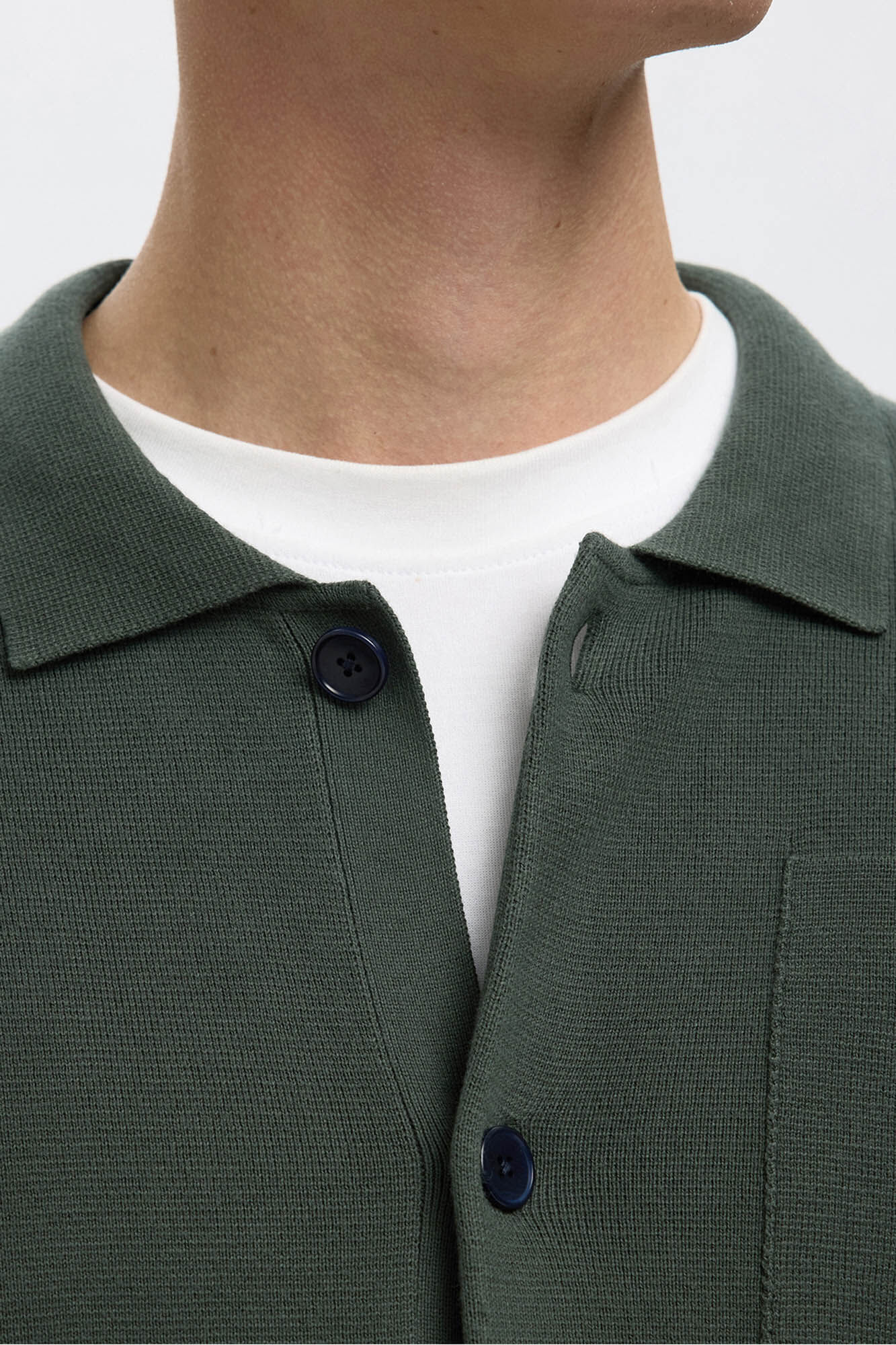 Selected Chaqueta c&aacute;rdigan con bolsillos 100% algod&oacute;n org&aacute;nico