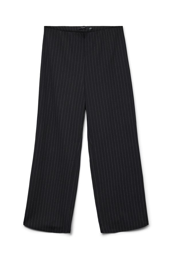 Vero Moda Curve Pantal&oacute;n fluido de rayas Gris oscuro