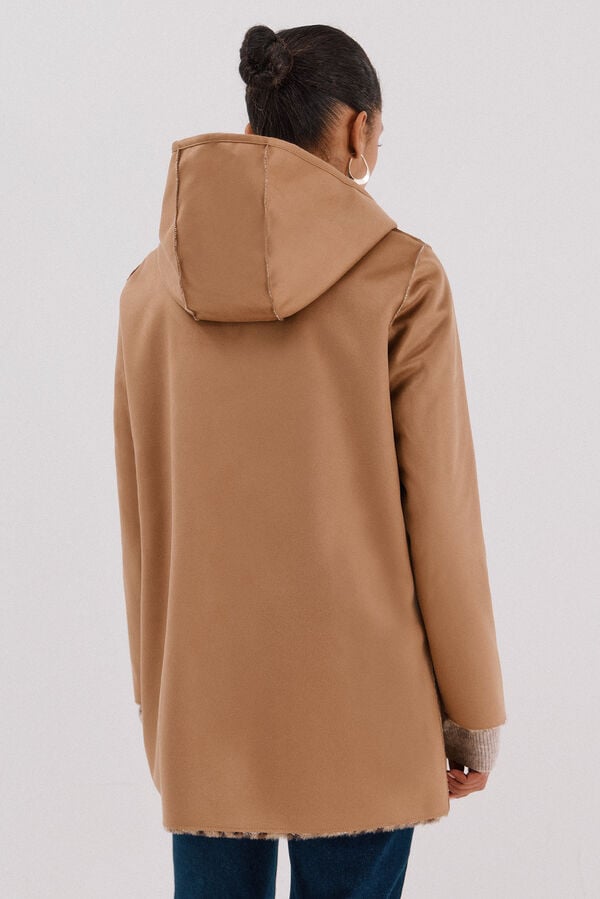 Cortefiel Abrigo efecto doble faz reversible Beige