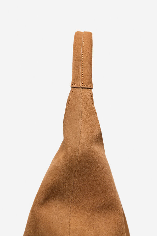 Cortefiel Hobo de couro tran&ccedil;ado Castanho