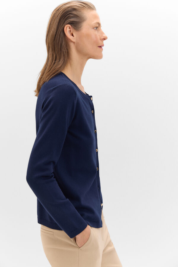 Cortefiel Chaqueta b&aacute;sica punto Azul marino