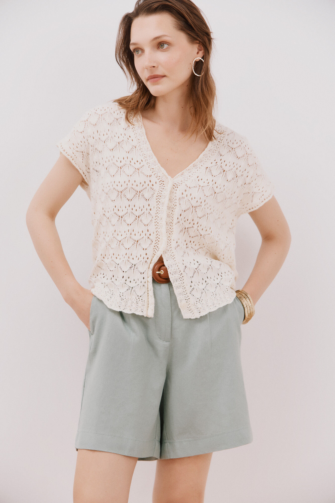 Cortefiel Bermuda de lino