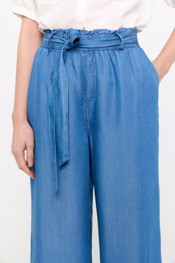 Cortefiel Cal&ccedil;as fluidas palazzo fit Azul