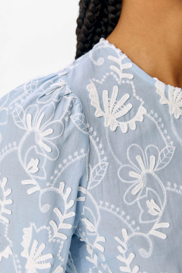 Object Blusa tejido bordado Azul
