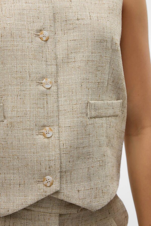 Vero Moda Linho efeito colete Cinzento