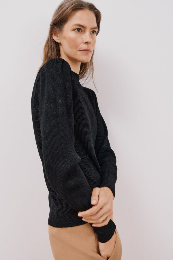 Cortefiel Jersey punto metalizado Negro