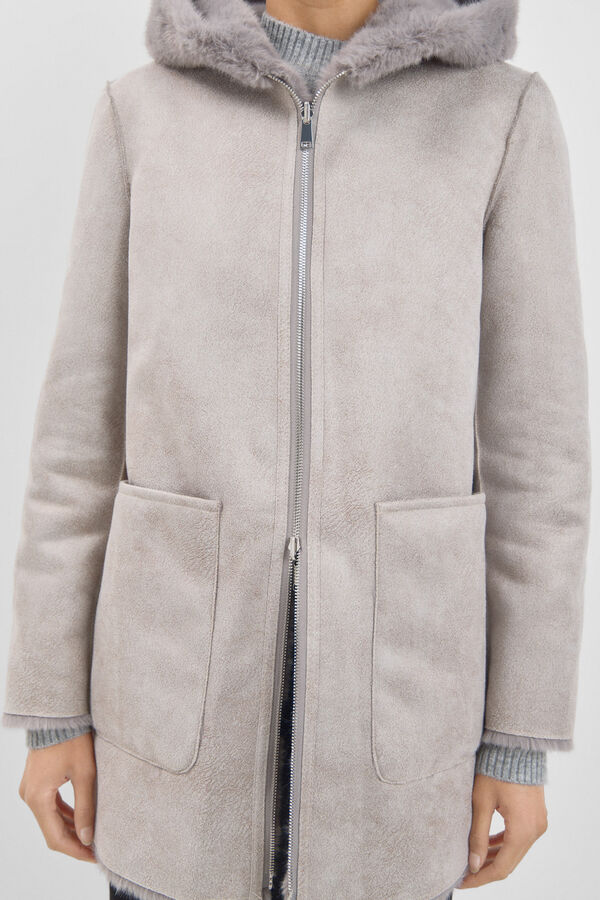 Cortefiel Abrigo efecto doble faz reversible Gris