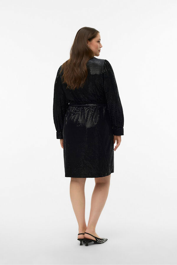 Vero Moda Curve Top detalles brillantes talla grande Negro