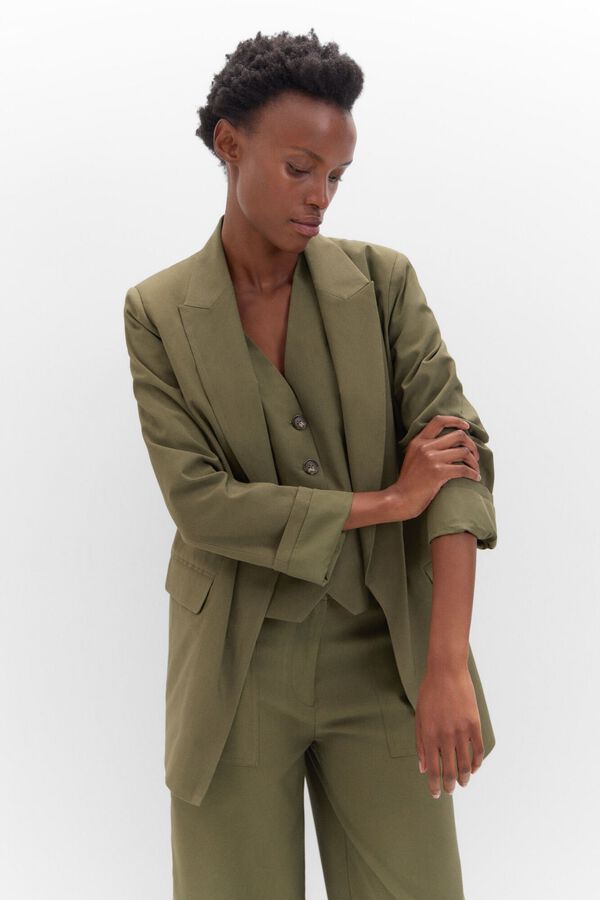 Cortefiel Blazer fluida Verde