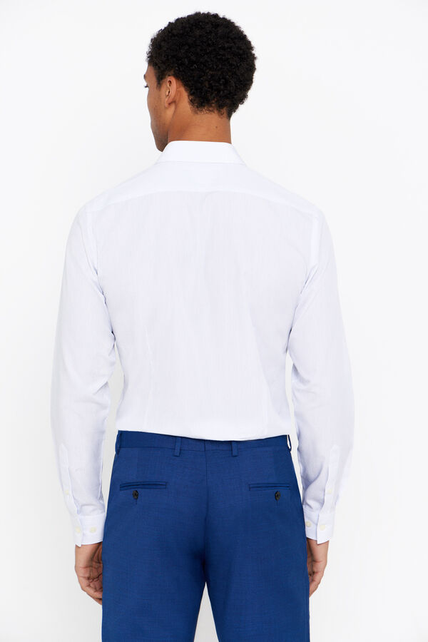 Cortefiel Camisa formal riscas corte slim f&aacute;cil de engomar Azul