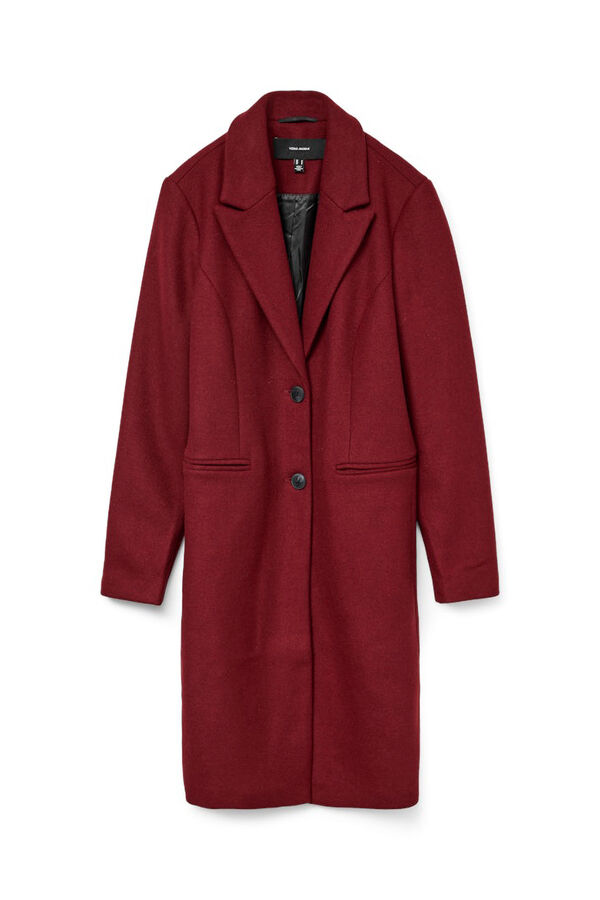 Vero Moda Abrigo de pa&ntilde;o midi de mujer Rojo