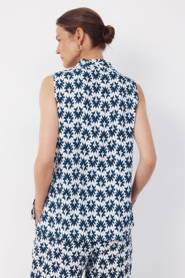 Cortefiel Blusa fluida com pregas Azul
