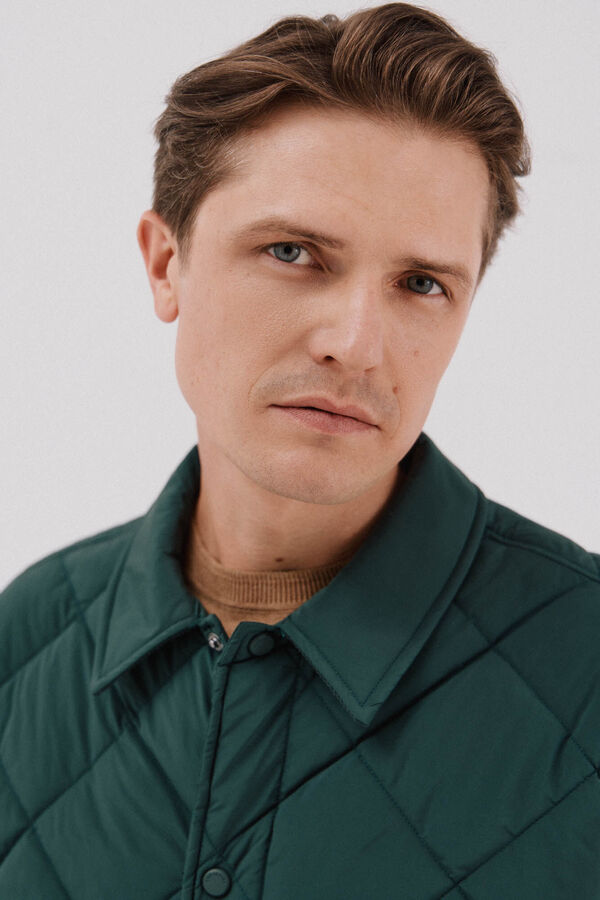 Cortefiel Sobrecamisa acolchoada Verde