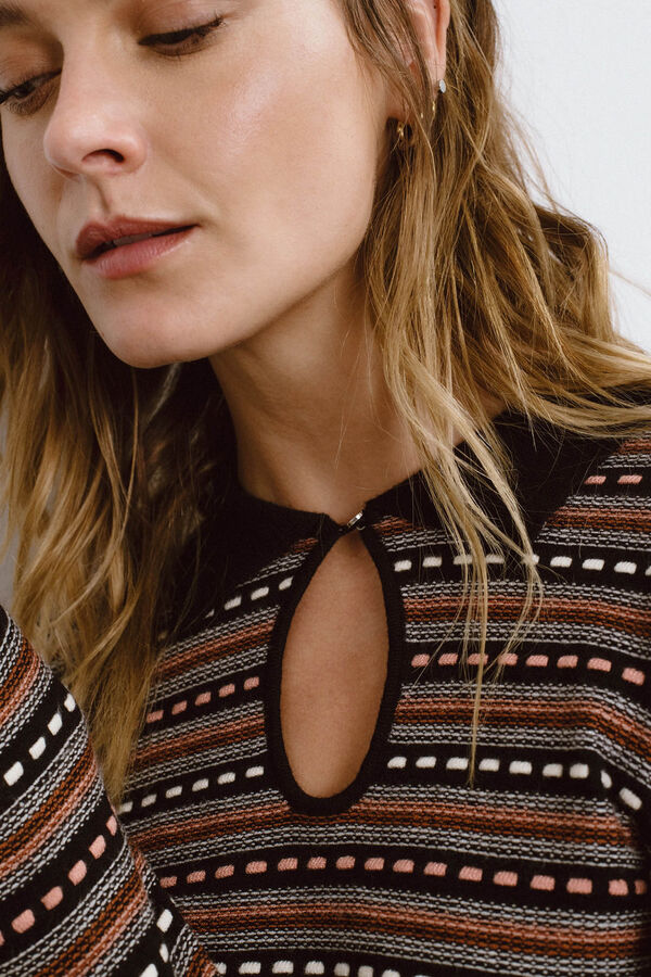 Vila Jersey con cuello polo Negro