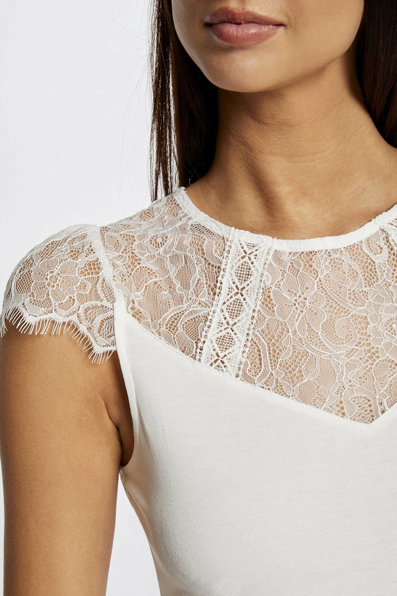 Morgan Camiseta manga corta con encaje