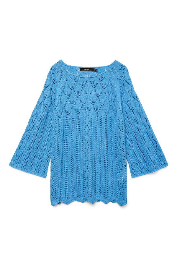 Vero Moda Curve Jersey detalles calados talla grande Azul