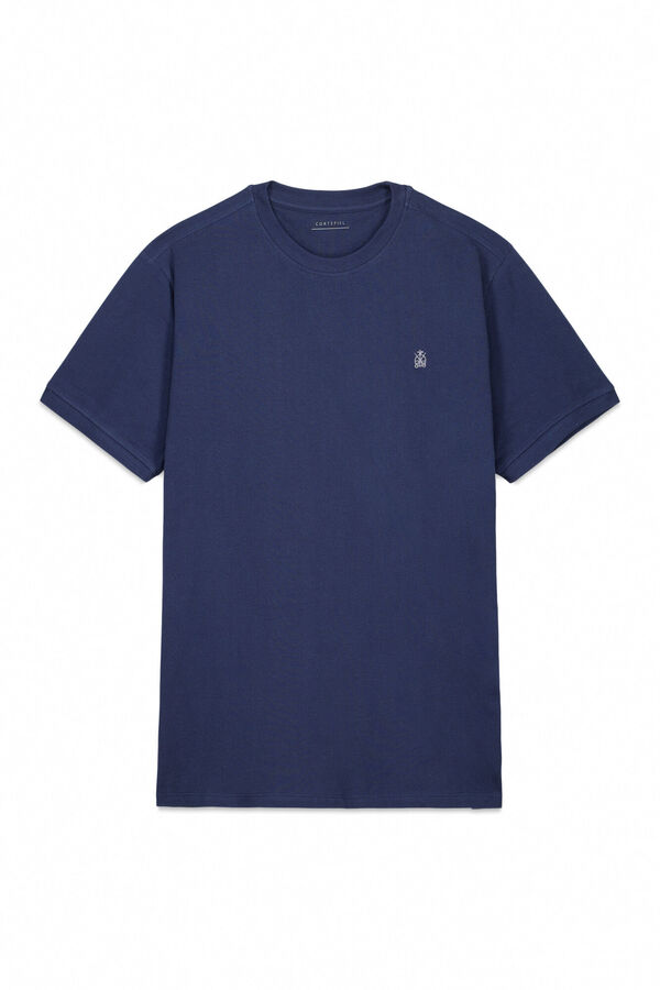Cortefiel Camiseta b&aacute;sica piqu&eacute; Azul oscuro