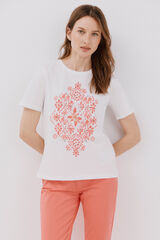 Cortefiel Camiseta com estampado posicional Branco