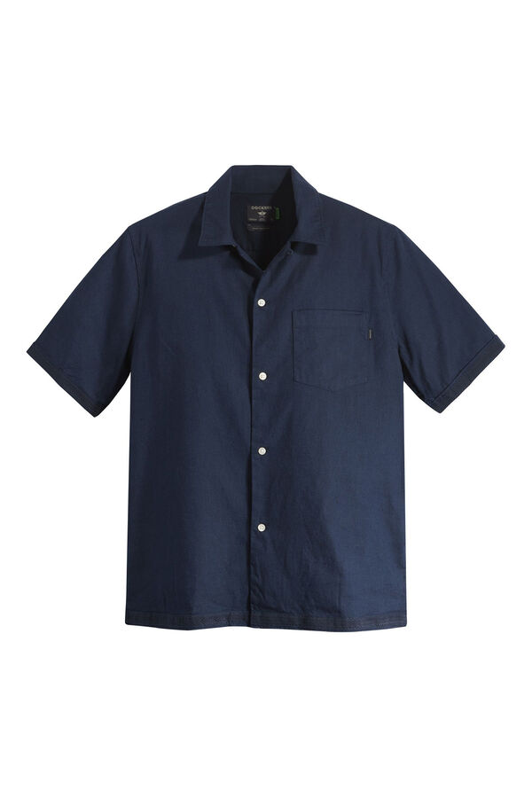 Cortefiel Camisa Regular Fit Camp Collar Azul marino