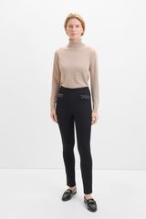 Cortefiel Legging de ponto rombo com detalhe fantasia Preto