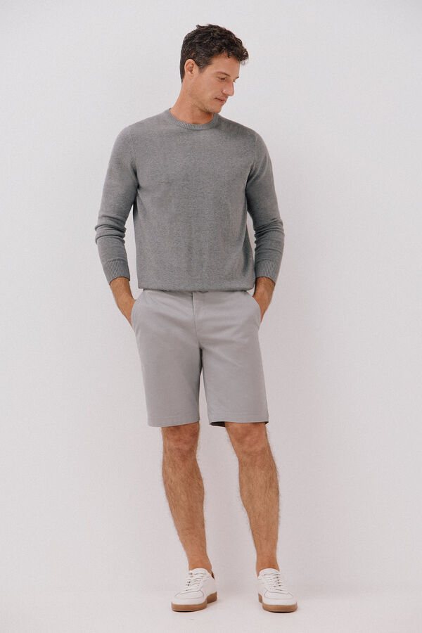 Cortefiel Bermudas chinos estampadas Cinzento