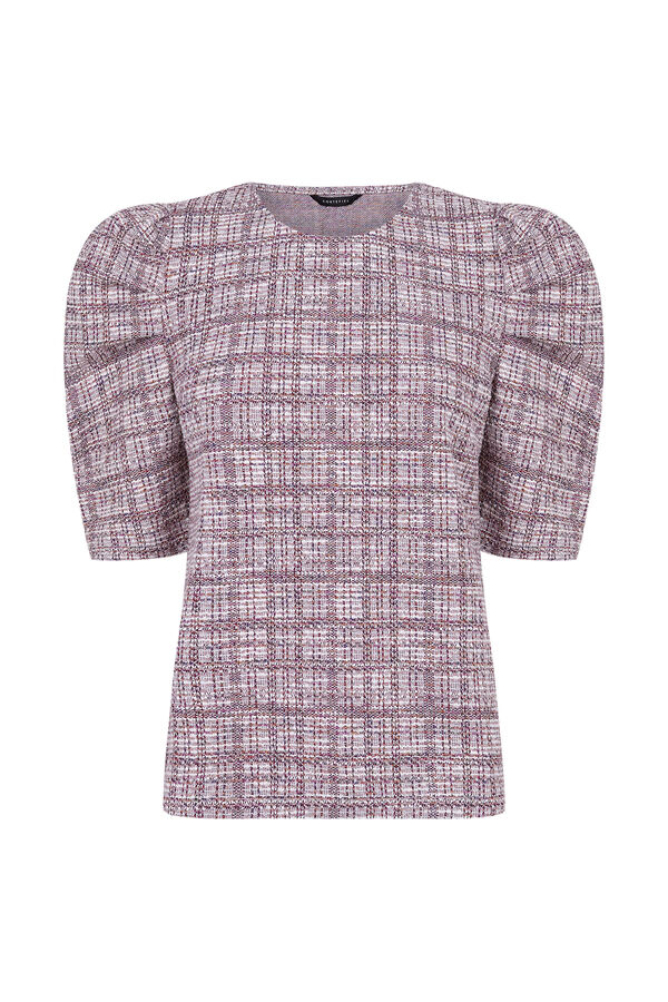Cortefiel Top de tweed de punto Rosa