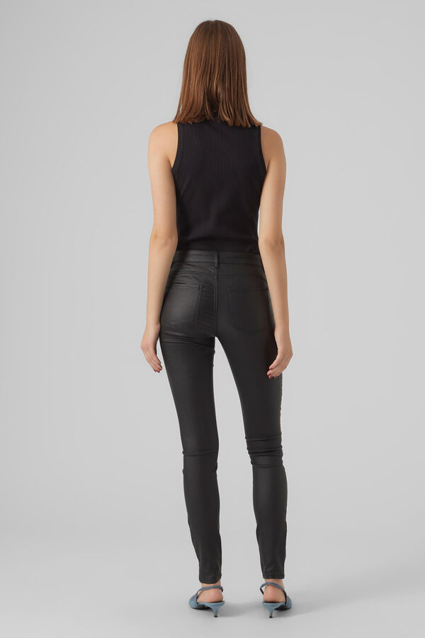 Vero Moda Pantalones encerados Negro