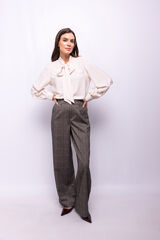 Object Pantal&oacute;n de vestir con cuadros Marr&oacute;n