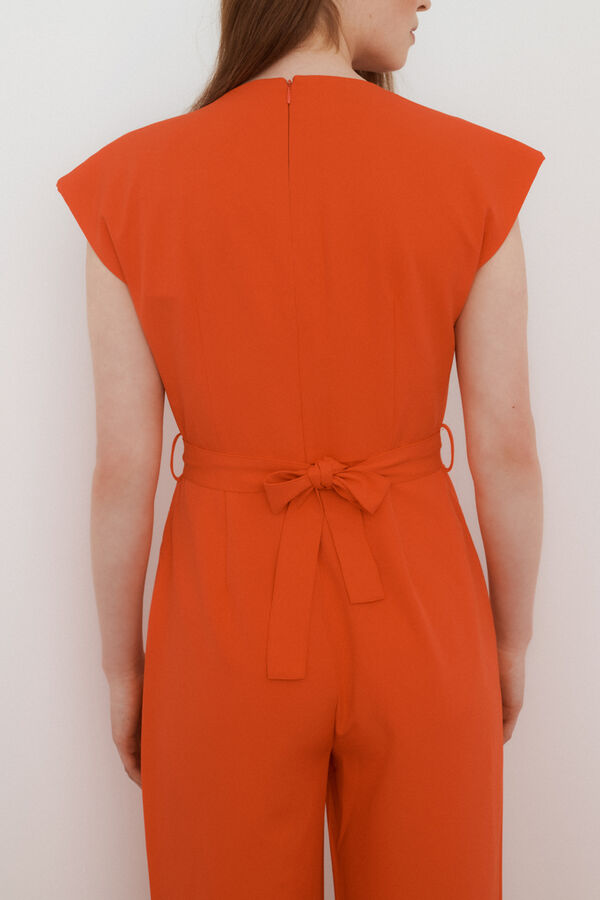 Vila Mono largo de manga corta Rojo