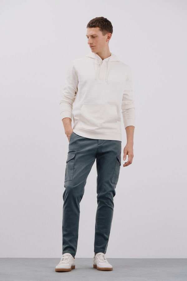 Cortefiel Pantal&oacute;n cargo tapered fit Gris