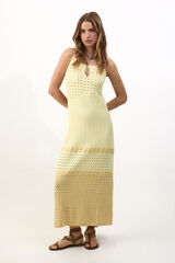 Slowlove Vestido punto degradado Amarelo