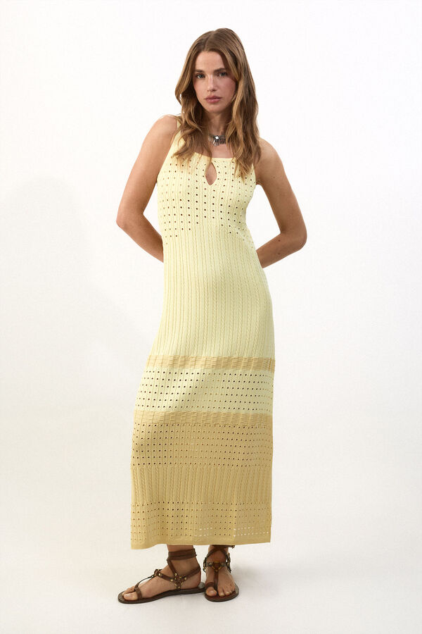 Slowlove Vestido punto degradado Amarelo