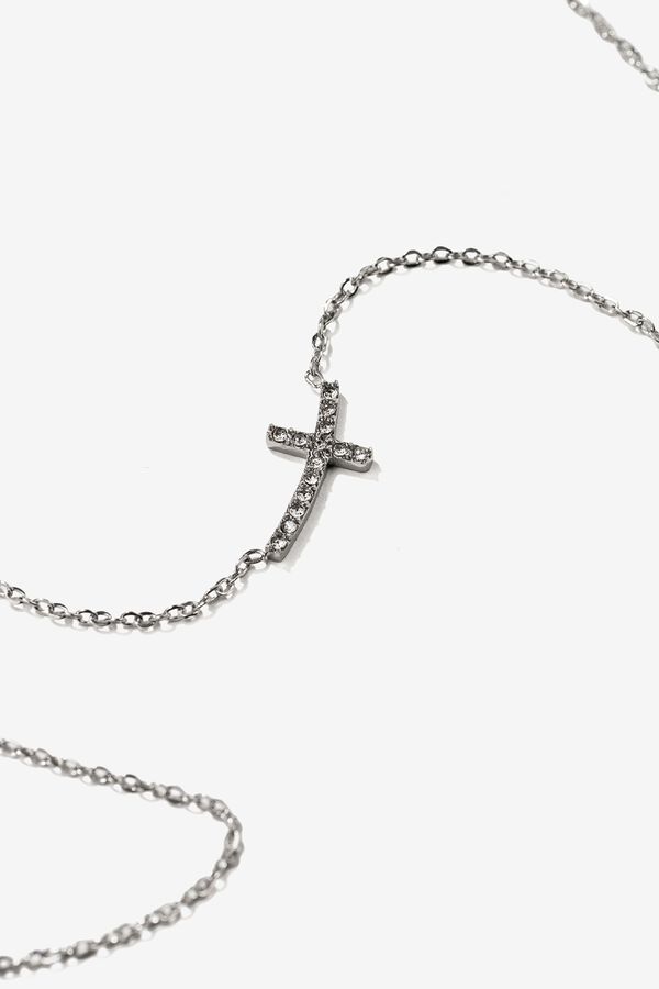Vilanova Collar cruz brillante Gris