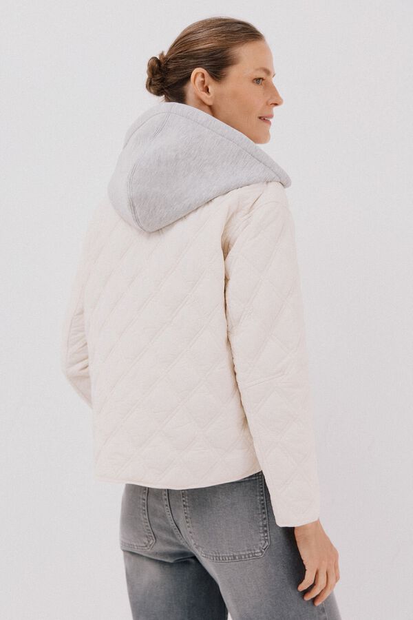 Cortefiel sweatshirt curto com capuz Ecru