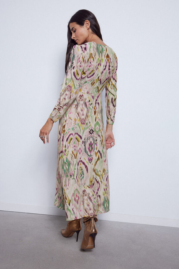 Slowlove Vestido estampado escote pico Multicolor