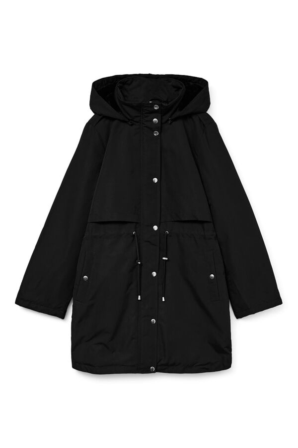 Vero Moda Parka con botones plateados Negro