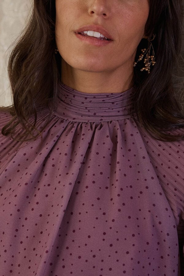 Pol&iacute;n Et Moi Vestido longo Carlita Roxo