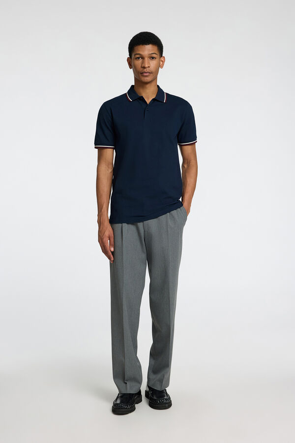 Selected Polo manga curta piqu&eacute; Azul