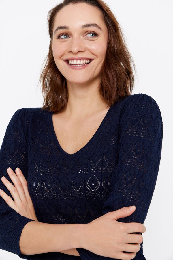 Cortefiel Jersey algod&oacute;n bc Azul marino