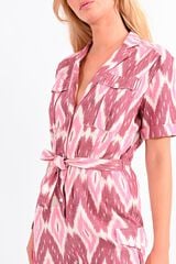 Molly Bracken Macac&atilde;o de manga curta com estampado e la&ccedil;ada Subiu