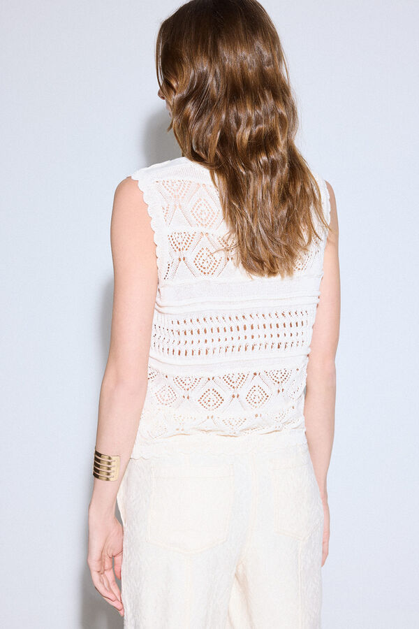 Slowlove Colete a c&eacute;u aberto Ecru