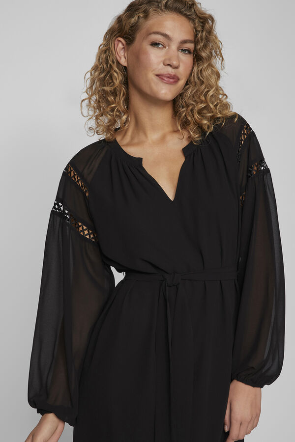 Vila Vestido curto de manga comprida  Preto