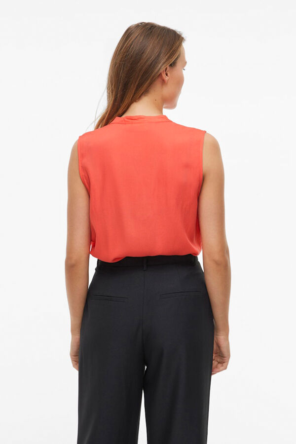 Vila Blusa sin mangas cuello mao de viscosa Rosa