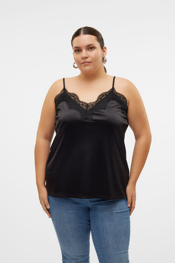Vero Moda Curve Top lencero talla grande Negro